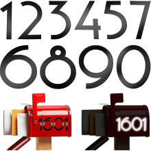 (As show, One size) 60 Pieces/6sets Mailbox Numbers Sticker Reflective Self Adhesive Vinyl Waterproof 0-9 Number Diy Decorations For Mailbox Sign Door Car Business A