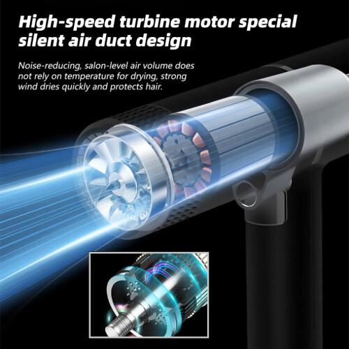 (Silver ) Negative Ionic Hair Dryer Professional Blow Dryer Lightweight Quick Drying with 3 Diffusers 2