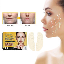 (20pcs with box, One size) Collagen Frown Line Removal Gel Patch Nasolabial Folds Facial Forehead Masks Anti-aging Face Lift Firming Beauty Skin Care Pad