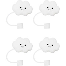 (6pcs, One size) 6pcs Silicone Straw Tips Cover, Reusable Drink Straw Caps Tips Lids, Cute Straw Plug Straw Protector For 6mm Straws