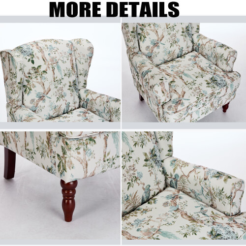 (Bird) High Wing Back Armchair Fabric Chair