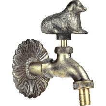 (Pigeon Antique Gold, One size) Outdoor Faucet Garden Water Tap - Solid Brass Antique Gold Finish Wall Mounted Faucet With Connector - Decorative Duck Shaped Courtyard Balcony Patio