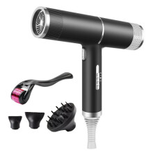 (Black) Negative Ionic Hair Dryer Professional Blow Dryer Lightweight Quick Drying with 3 Diffusers