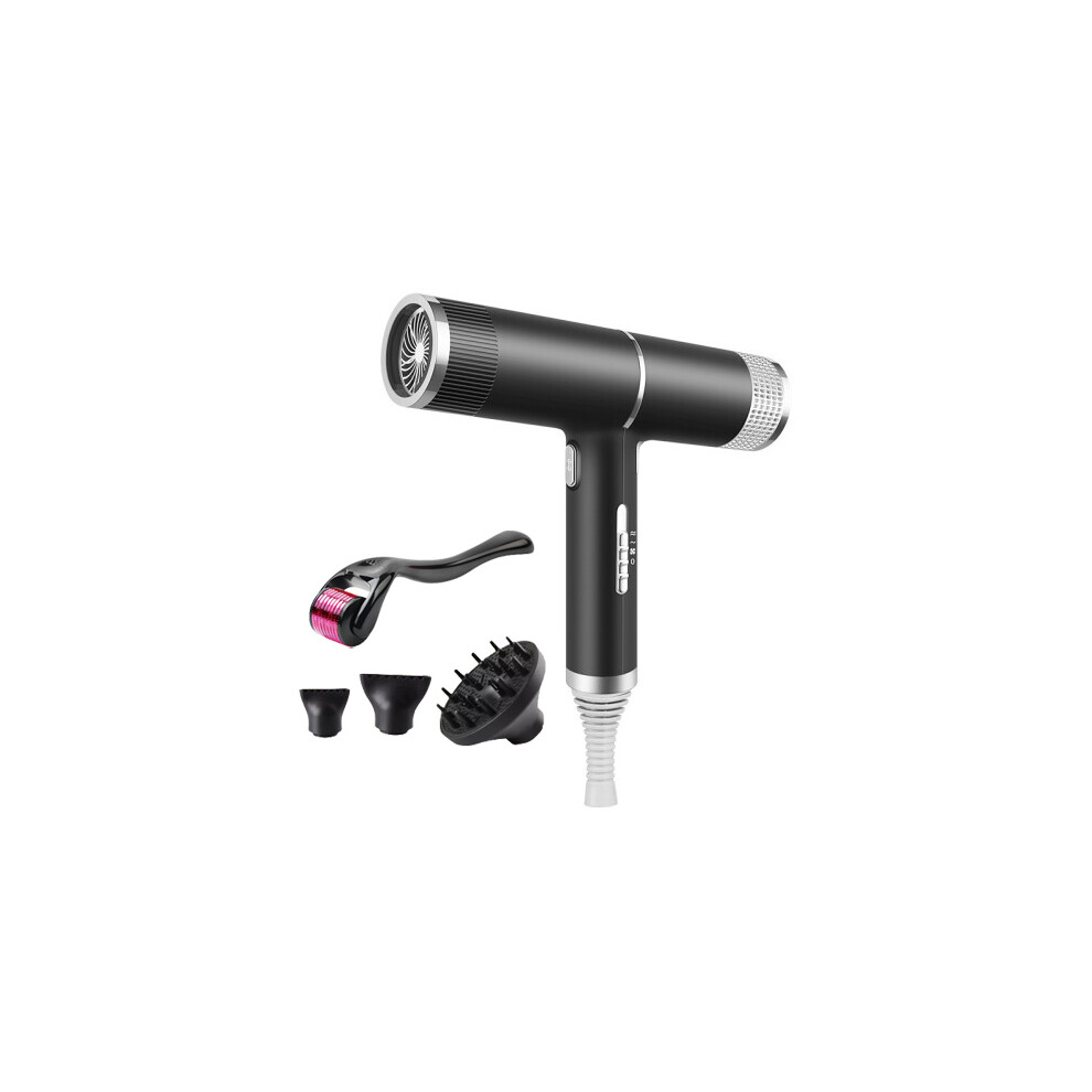 (Black) Negative Ionic Hair Dryer Professional Blow Dryer Lightweight Quick Drying with 3 Diffusers