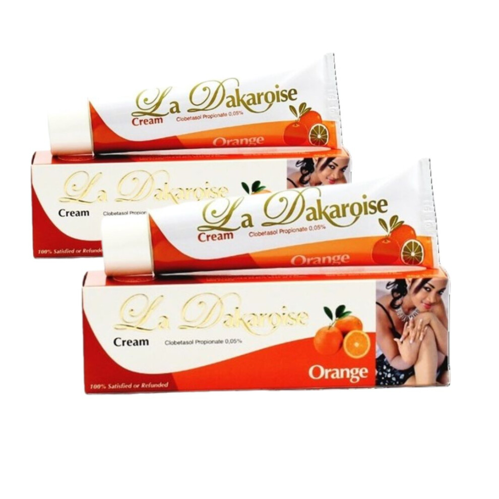 Pack Of 2 La Dakaroise Vitamin C Beauty Cream Face, Hand & Body Moisturizer - Orange Extract - Glowing Soft Smooth Skin