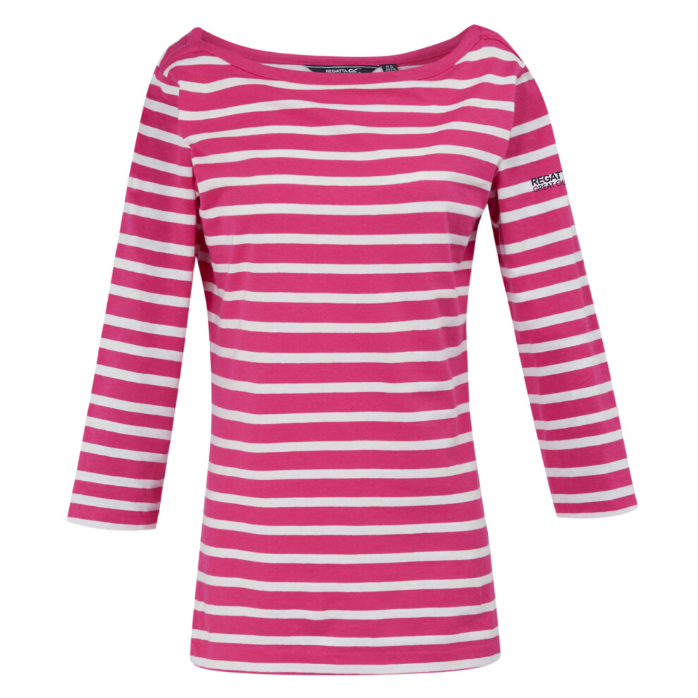 (8 UK, Hot Pink/White) Regatta Womens/Ladies Bayletta 3/4 Sleeve Top