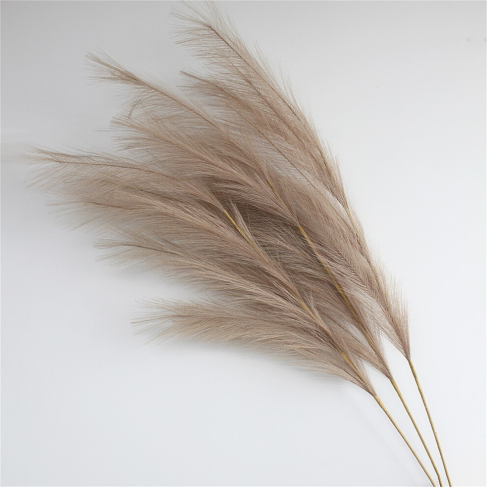 Flemye (Coffee, 3Pcs) 3Pcs 39'' Large Pampas Grass Artificial Fake Flowers Reed Plants For Wedding Party Home Boho Decor