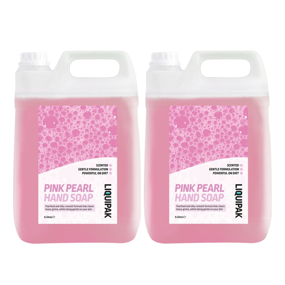 Liquipak (2X5 Litres) Hand Soap | Silky Smooth Hand Wash Pink