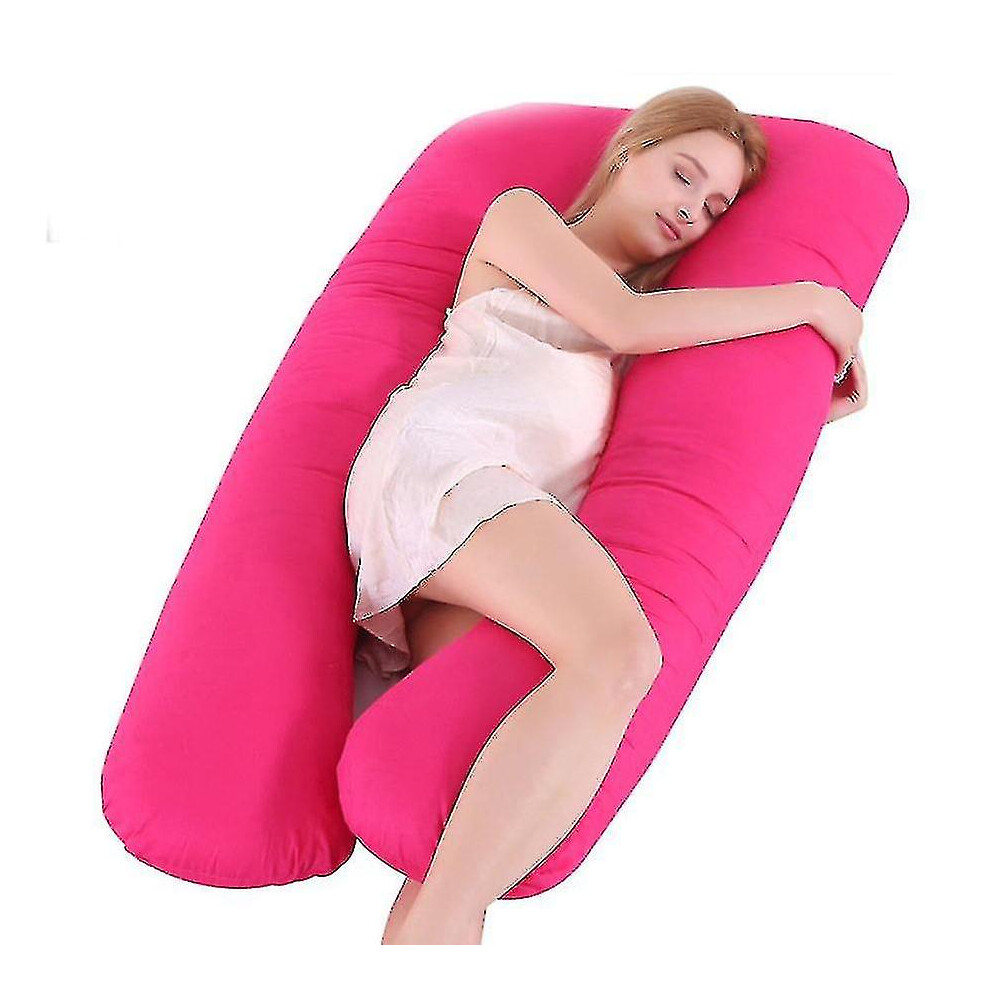 Women's Red (, One Size) Pregnancy Pillow With Jersey Cover, U Shaped Full Body Pillow For Pregnant And Sleeping