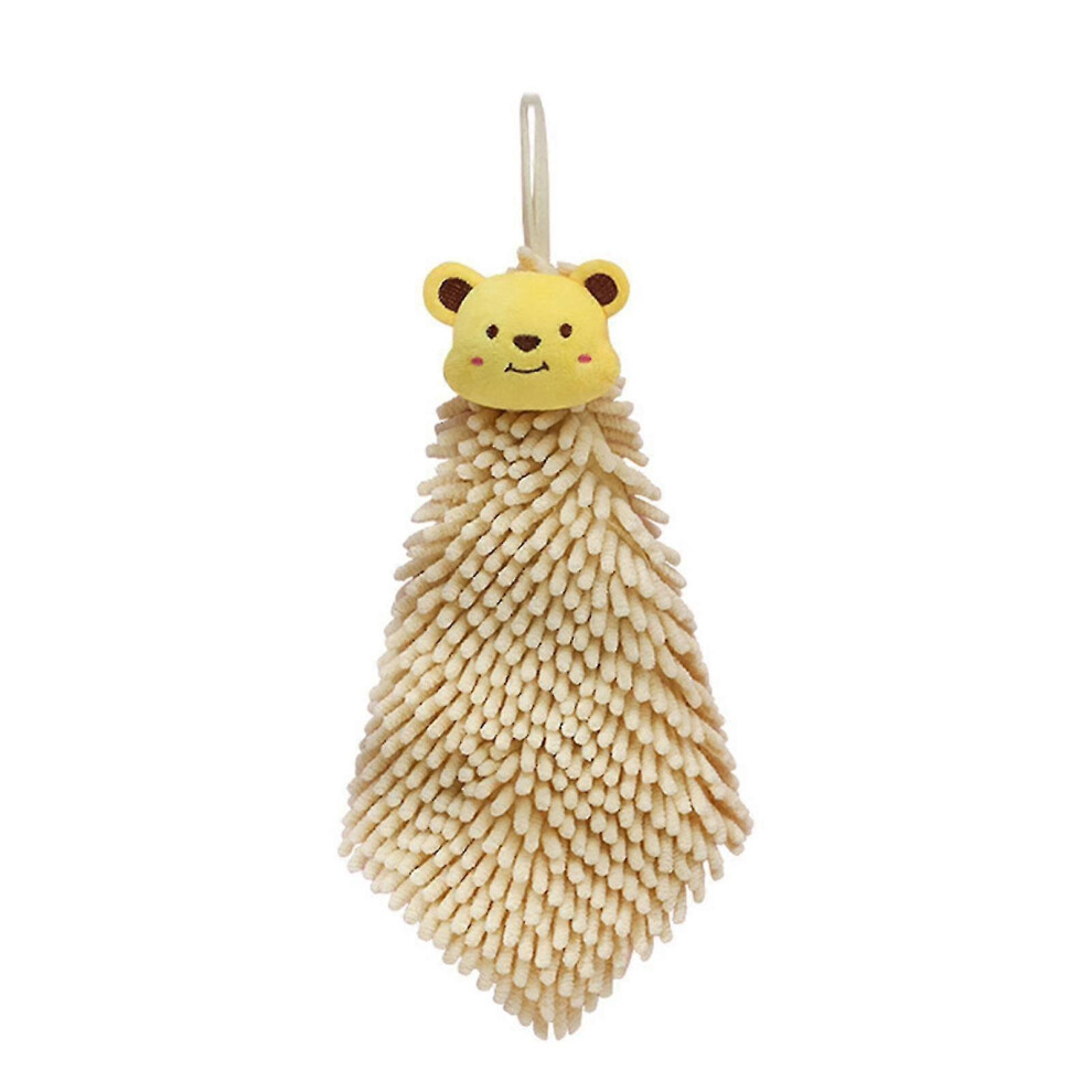 (Yellow, One size) Hand Hanging Towel Soft Hangable No Shedding Cartoon Wipe Hands Chenille Hanging Loop Super Absorbent Bathroom Towel Household Supp-image-OPC-PG8FTWC-NEW