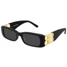 Balenciaga BB0096S 001 Black/Grey Full-Rim Rectangle Women's Sunglasses