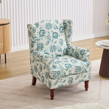 (Teal) High Wing Back Armchair Fabric Chair