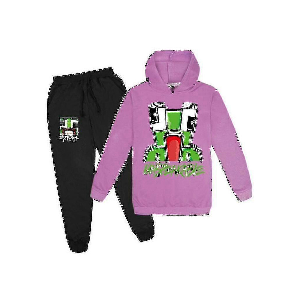 (150-160cm, Purple) Unspeakable Middle-aged Boys And Girls Hoodie Sweater + Trousers Set -l-image-OPC-PG8FVFM-NEW