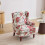 (Red) High Wing Back Armchair Fabric Chair 1