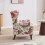 (Red) High Wing Back Armchair Fabric Chair 4