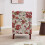 (Red) High Wing Back Armchair Fabric Chair 5