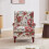 (Red) High Wing Back Armchair Fabric Chair 7