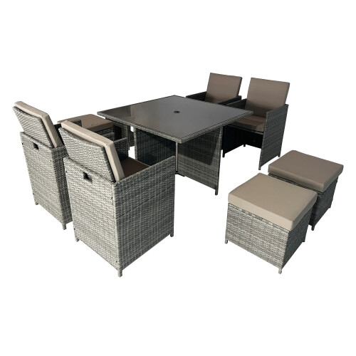 8 Seater Rattan Cube Dining Sets 1