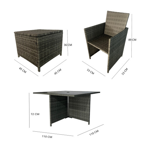 8 Seater Rattan Cube Dining Sets 2