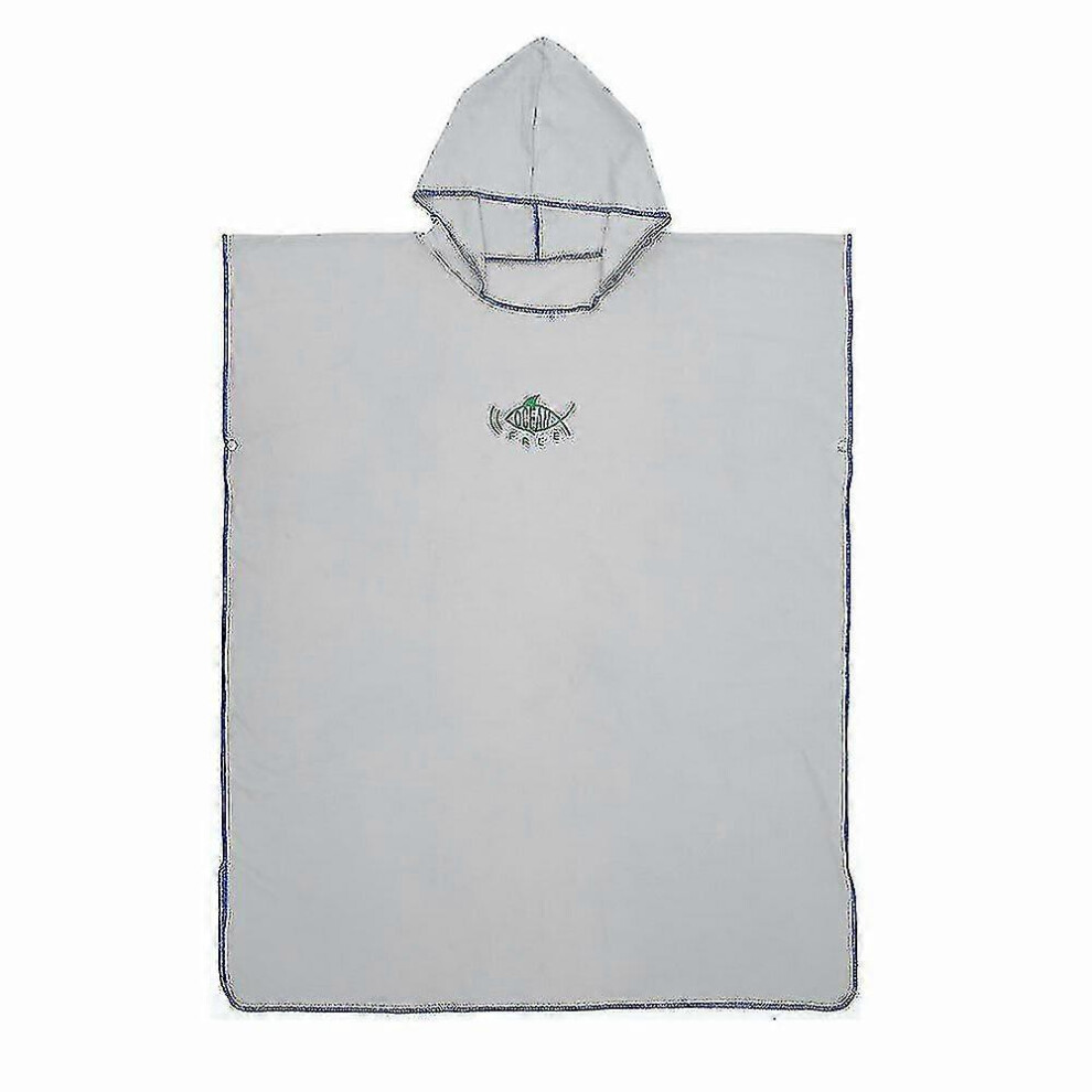 (gray, One size) Beach Towel Poncho Bath Hooded Quick Dry Bathrobe Swimming Towel-image-OPC-PG8FWXW-NEW