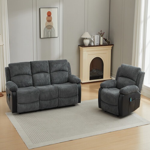(3+1 Seater Sofa Set) Manual Reclining Massage Sofa Set