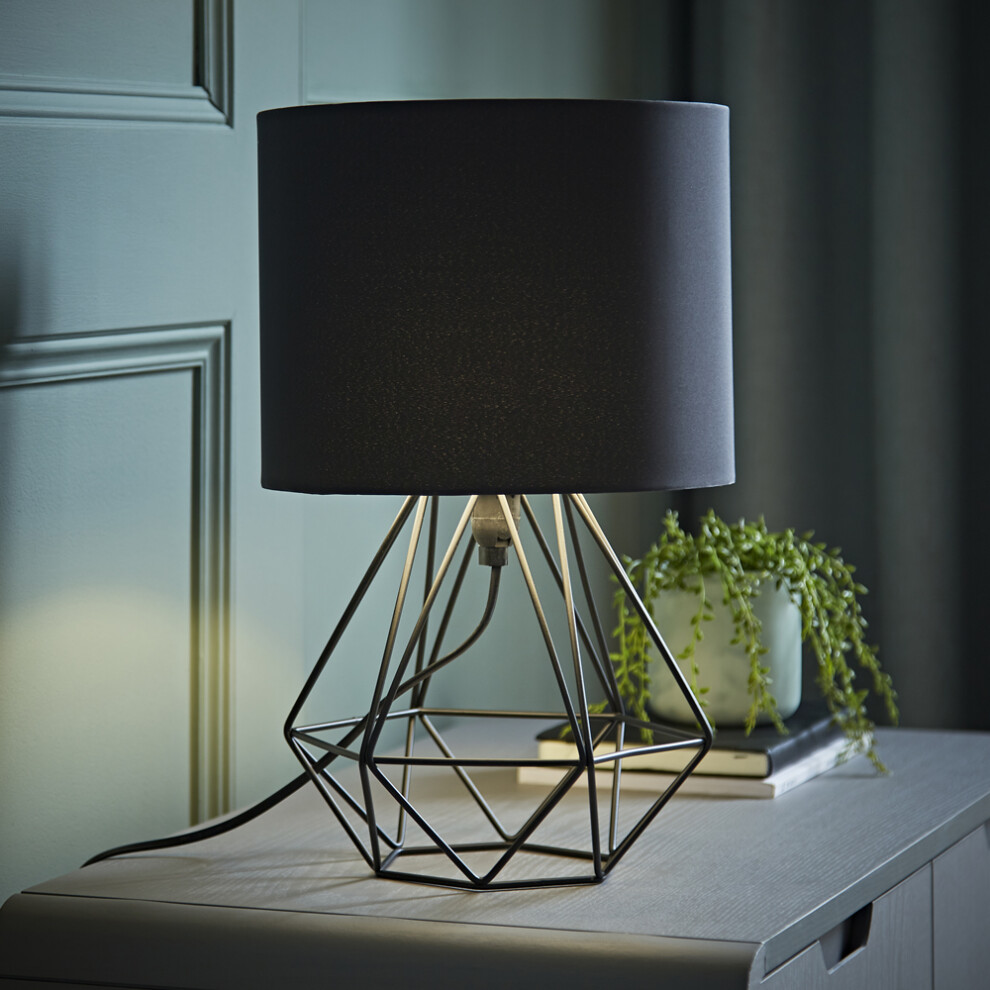 Angus Geometric Black Table Lamp