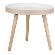(1) 40cm Small Round Wooden Coffee Side End Table Bedside Living Room Furniture
