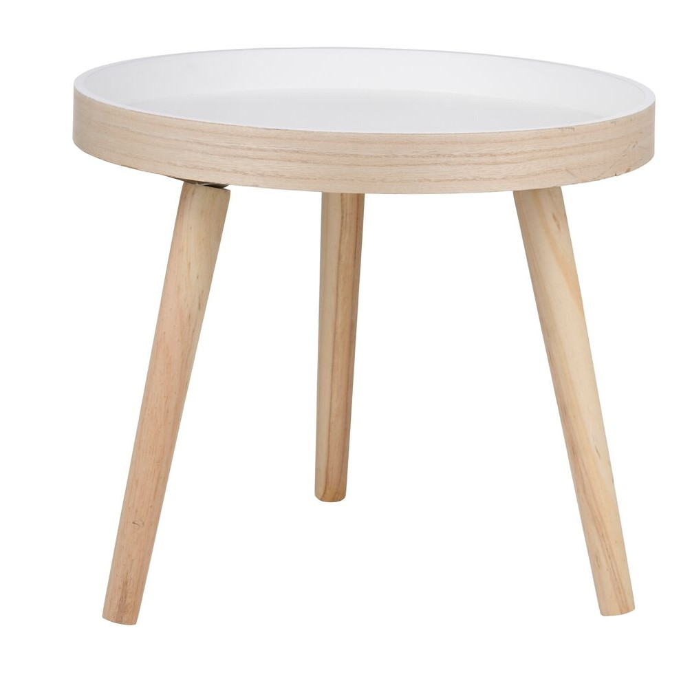 (1) 40cm Small Round Wooden Coffee Side End Table Bedside Living Room Furniture