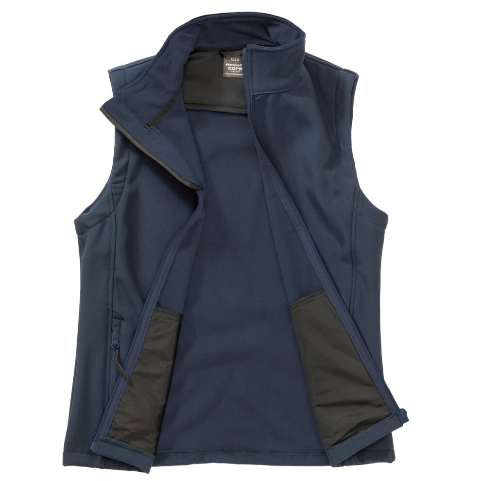 (S, Navy) Result Womens/Ladies Softshell Body Warmer