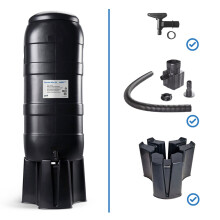 100L Water Butt Kit - Stand, Lid, Hose Connect Tap & Rain Diverter