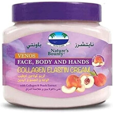 Nature's Bounty Venos Collagen Elastin Cream 300mL | Nourishing Face, Hand & Body Moisturizer | Enriched with Peach Extract | Firms & Hydrates Skin