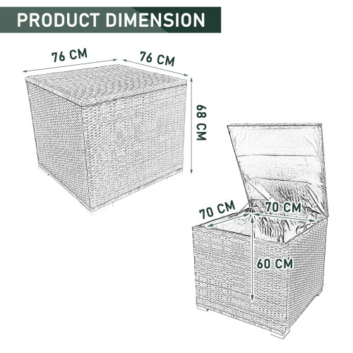 (Nature) Outdoor Storage Box Waterproof Deck Box 2