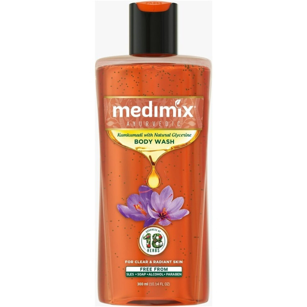 Medimix Kumkumadi Body Wash with Natural Glycerine| Gentle Cleansing for Smooth, Hydrated Skin - 300ml