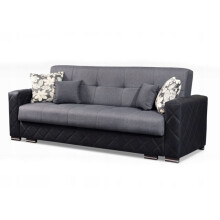 (Grey/Black, 3 Seater) California Black & Grey Luxury 3+2 Seater Sofa Bed