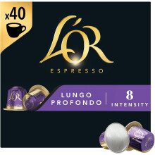 LOR Pack of 1 Espresso Lungo Profondo Coffee Pods x40 Intensity 8  Total 40 Capsules