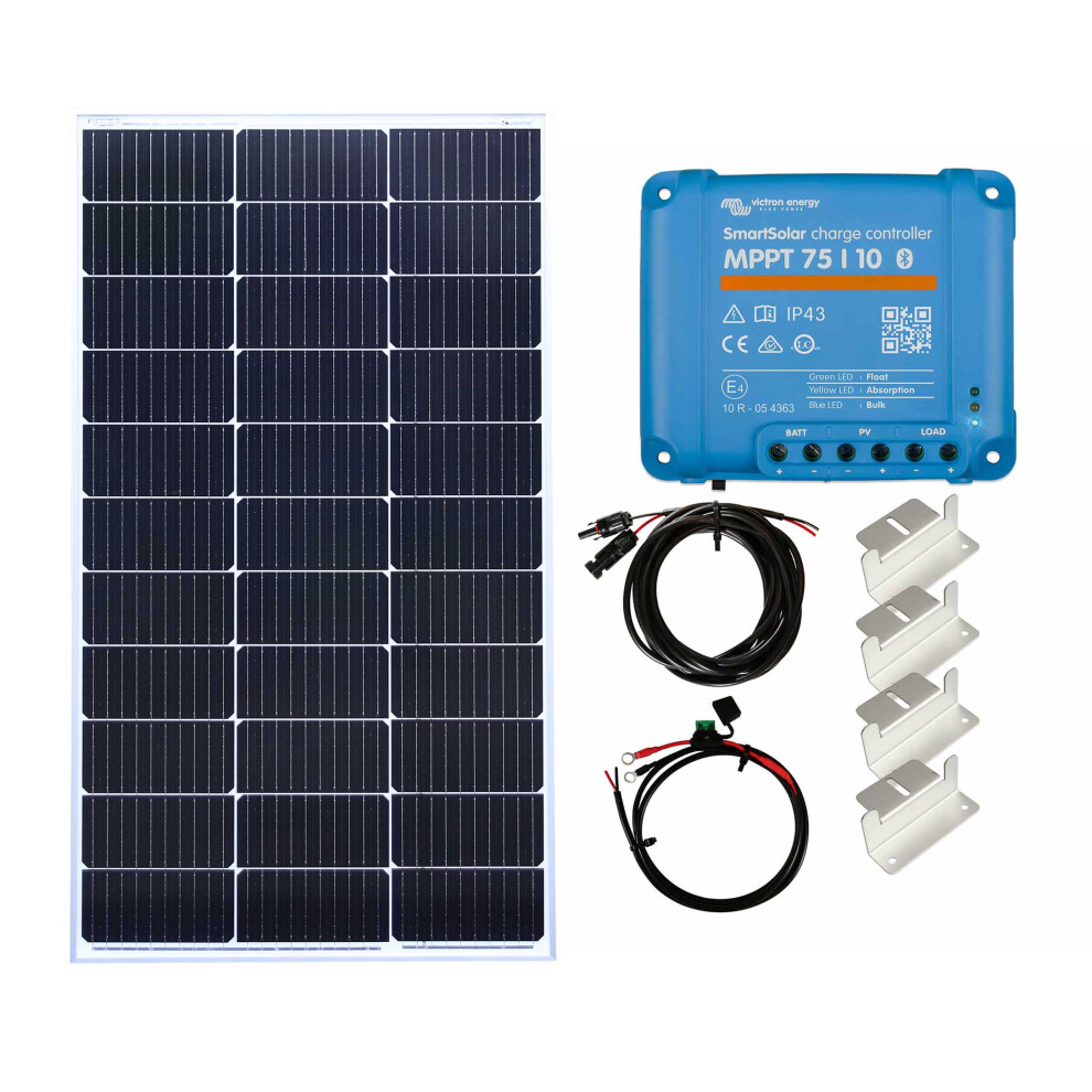 Victron 125W Mono Solar Panel Kit Battery Charging Mppt Controller Z-Brackets 673658478745