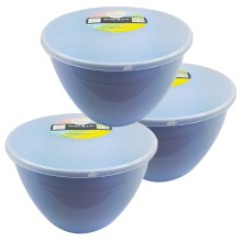 (Sky Blue) 2 Pint Plastic Steamed Pudding Basins with Lids