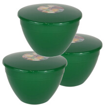 (Emerald Green) 2 Pint Plastic Steamed Pudding Basins with Lids