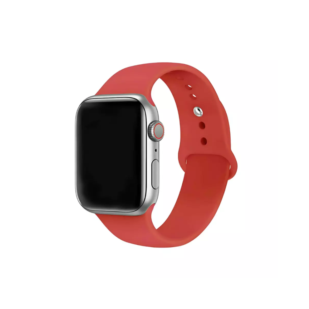 (42/44/45/49mm S/M, Red) For Apple Watch Silicone Sports Band Strap Series 10 9 8 7 6 5 4 3 SE SE 2
