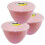 (Rose Pink) 2 Pint Plastic Steamed Pudding Basins with Lids 1