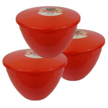 (Red) 2 Pint Plastic Steamed Pudding Basins with Lids