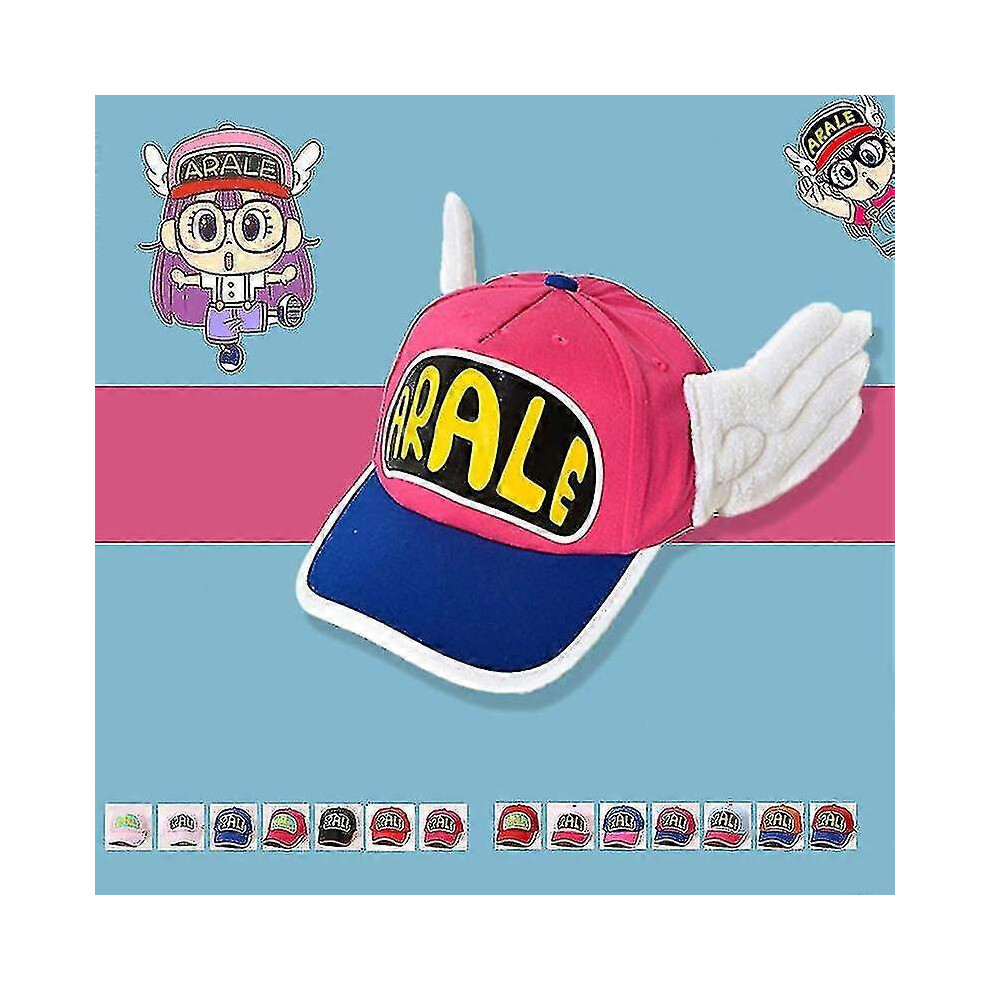 (Adult 56*58CM, Arale10) Arale Kawaii Hat Anime Dr.slump Cosplay Caps Children Adult Arale Baseball Cap Angel Wings Hats Candy Color Breathable Mesh C-image-OPC-PG8G6XS-NEW