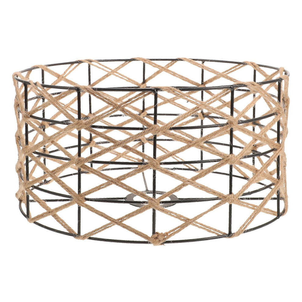 Kricely (As Show, One Size) Metal Cage Lampshade Hanging Lamp Shade Pendant Lamp Shade Rope Lampshade