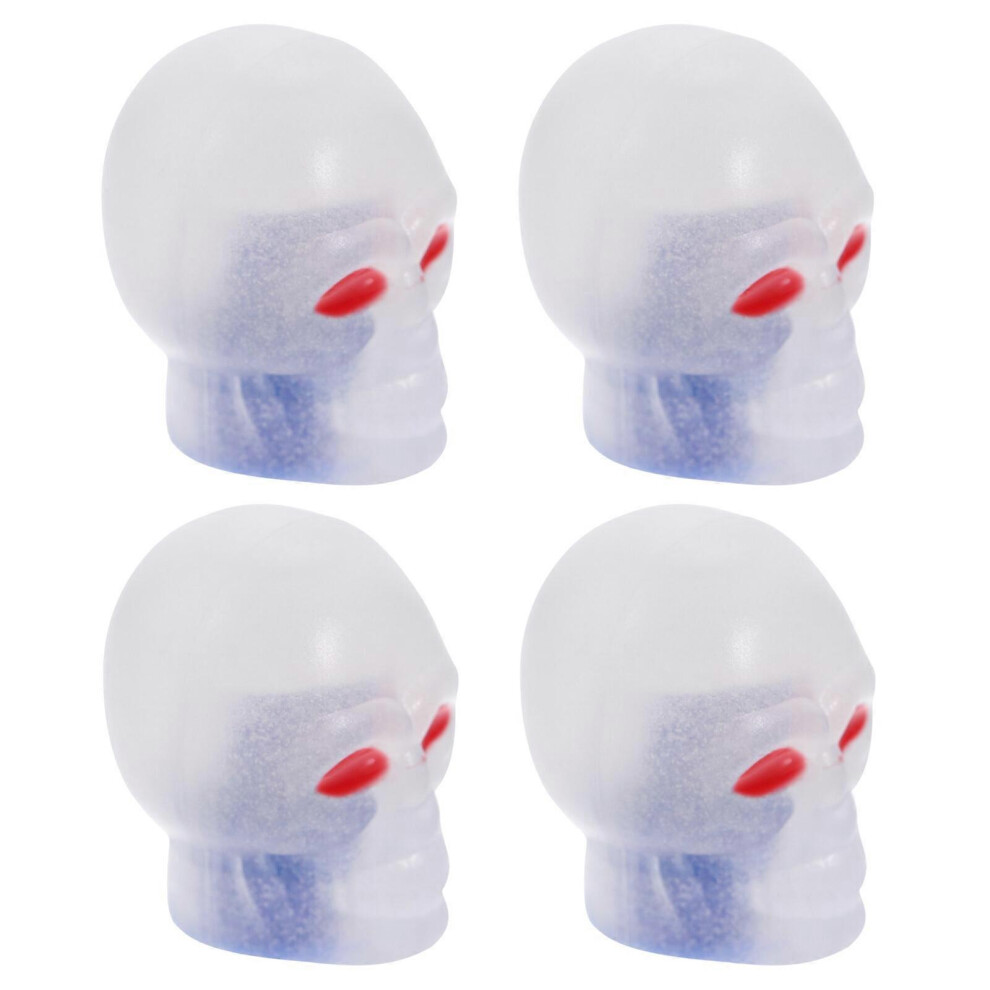 (, One Size) 4Pcs Tire Caps Luminous Skull Shape Bike Tyre Dust Caps Car Tire Pressure Caps Blue 5453679716232