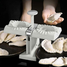 (As show, One size) Household Automatic Double Head Dumpling Mold Lazy Must-ravioli Making Mold Baking Accessories Home Kitchen Dumpling Maker