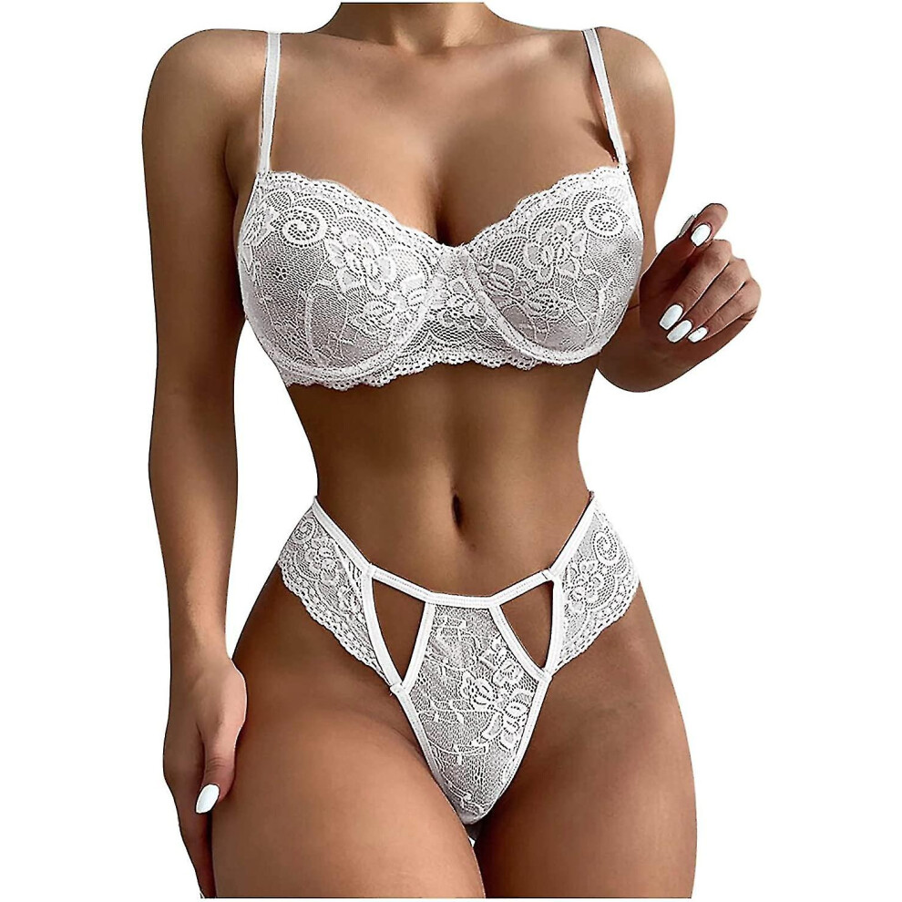 (S, One size) Sexy Lingerie For Women Naughty Erotic Outfits Womens Cut Out Bra Briefs Sets Lace Solid Cami Pajama Lingerie Set Slutty Underwears Nigh-image-OPC-PG8G7R8-NEW