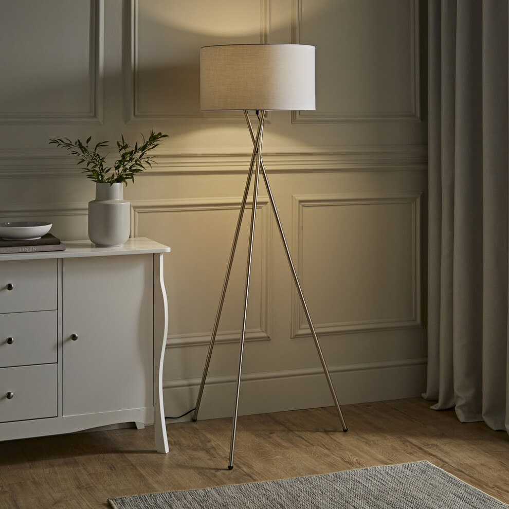 Camden Tripod Silver Floor Lamp