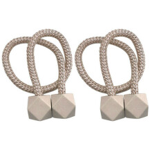 (Beige, 2 PCS) 2/4X Vahva magneettinen verho Tie Back Buckle Clips Holdback Tie Rope hihna Decor (Beige, 2 PCS)
