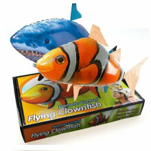 ( Peixe Tubarão + Peixe Nemo ) Brinquedo insuflável de controlo remoto para tubarões
