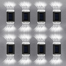 8x LUZES DE PAREDE SUPER BRILHANTES COM ENERGIA SOLAR LÂMPADAS DE JARDIM LED PARA EXTERIOR